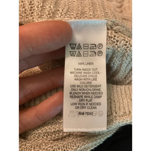 Tahari Long Sleeve Open Knit Lightweight Linen Sweater ~ Sz Small S - Picture 7 of 7